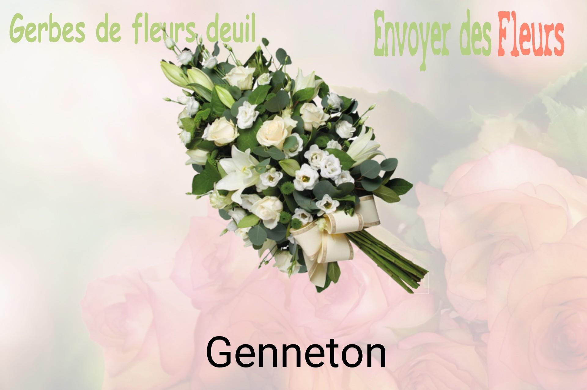 Gerbe de fleurs de deuil livrée à Genneton